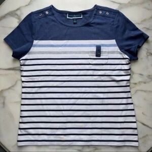 Karen Scott Women's Striped Color Block T-Shirt